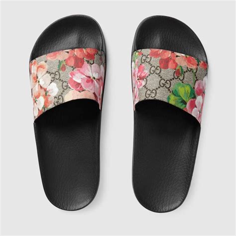 gucci slides women bloom|gucci slides with butterfly.